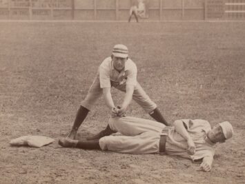 An old photo of baseball players