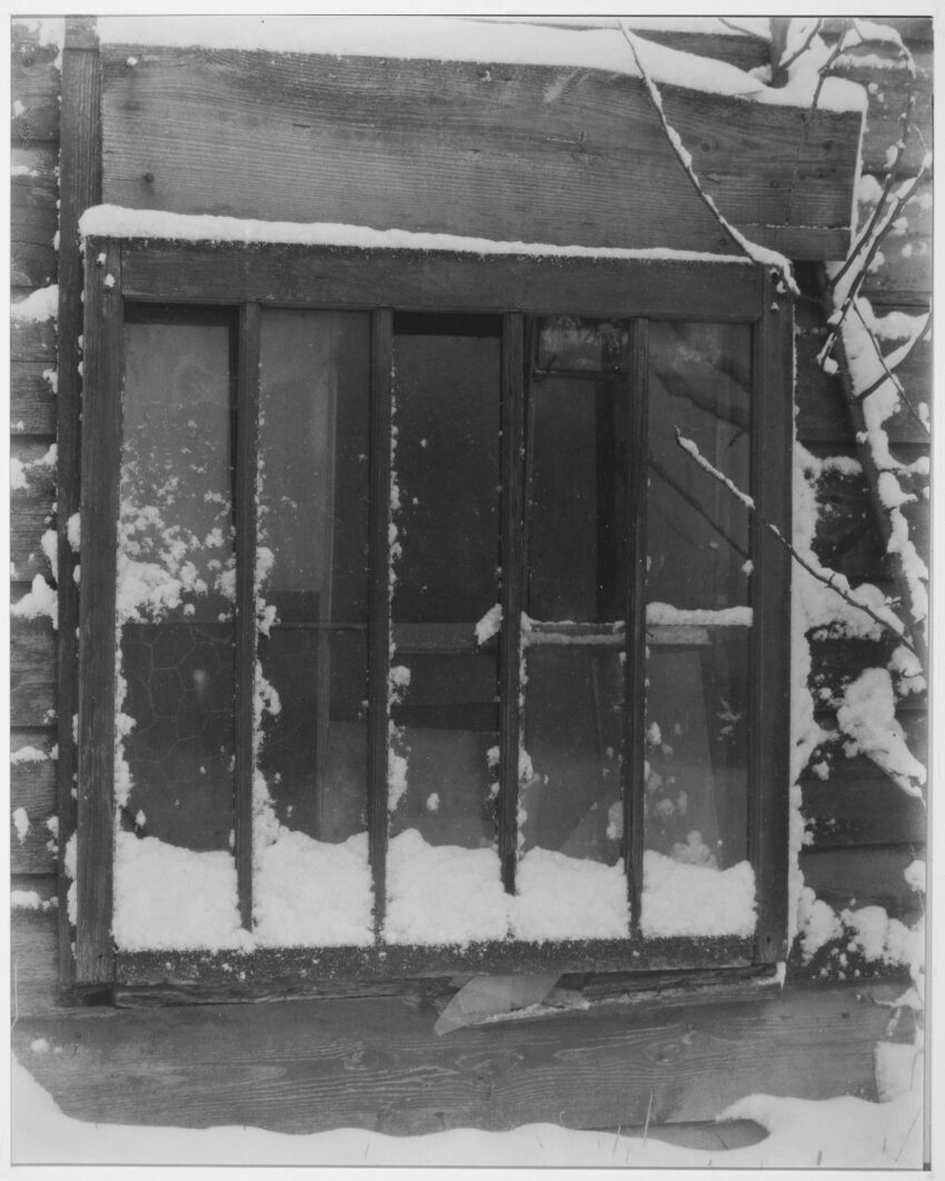 Photographer Alfred Stieglitz’s “Window: Wood, Glass, Snow,” a 1923 photo depicting a grilled window covered in snow
