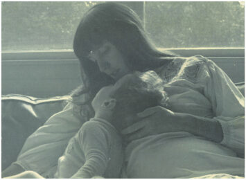 A photo of the author's mother and brother in 1974