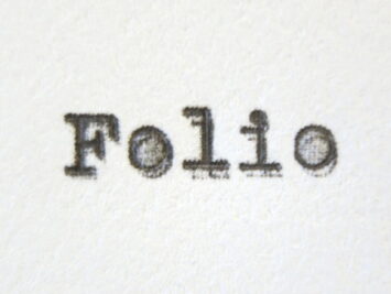 "Folio" in typewriter font