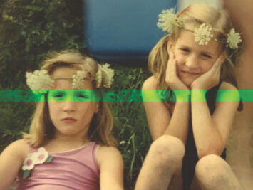 The author with her sister in childhood.