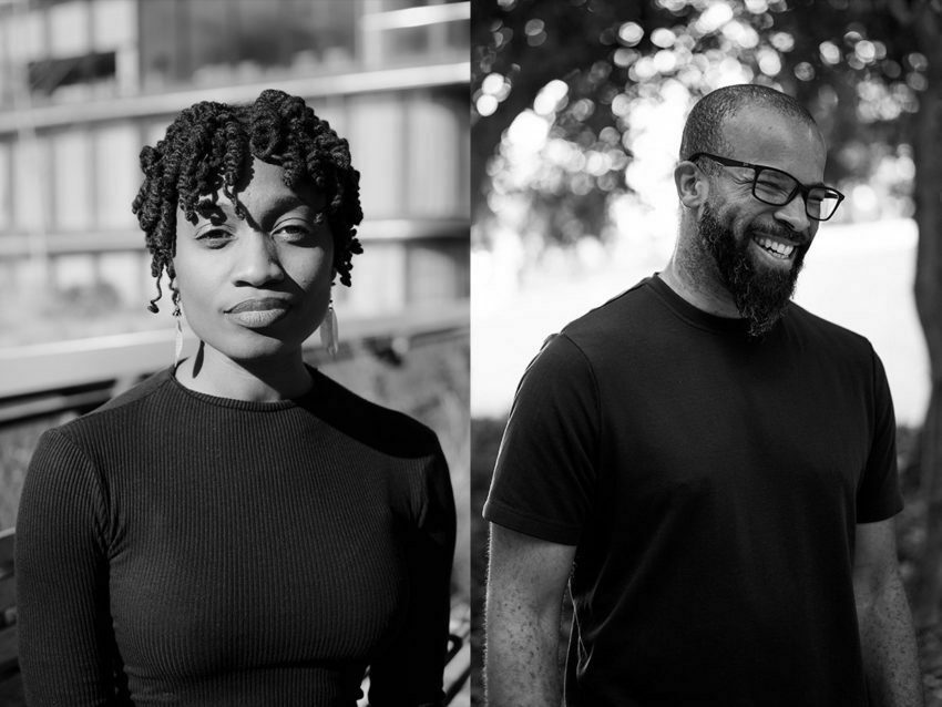 Photo of Aleshea Harris on left; photo of Douglas Kearney on right