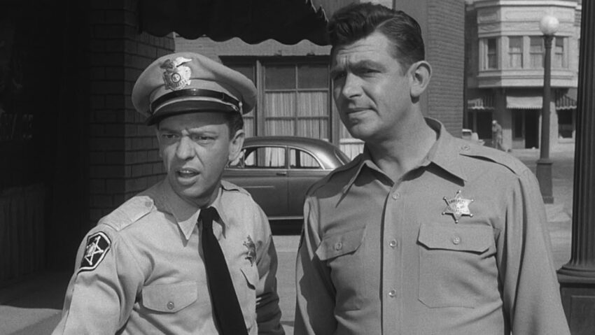 A still of Andy Griffith and Don Knotts in "The Andy Griffith Show."