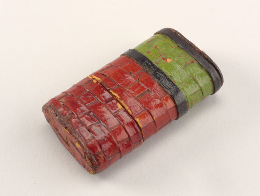 A painted leather box