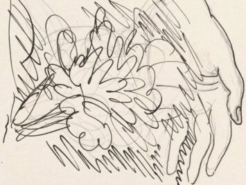 Detail from Leo Gestel, Sketch with hand and flowers, 1891–1941, Rijksmuseum