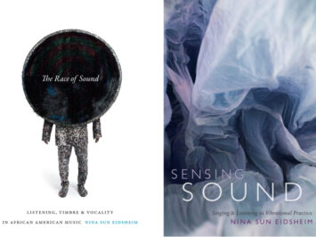 The covers of two of author Nina Sun Eidsheim's books side by side