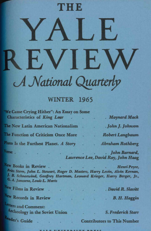 Winter 1965 cover image