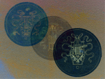Graphic with lyres. Illustration by Laura Padilla Castellanos
