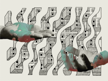 Two hands on a graphic black and white background. Illustration by Laura Padilla Castellanos