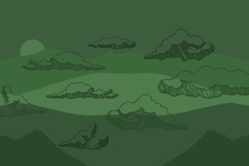 Illustration of mountains and clouds by Laura Padilla Castellanos